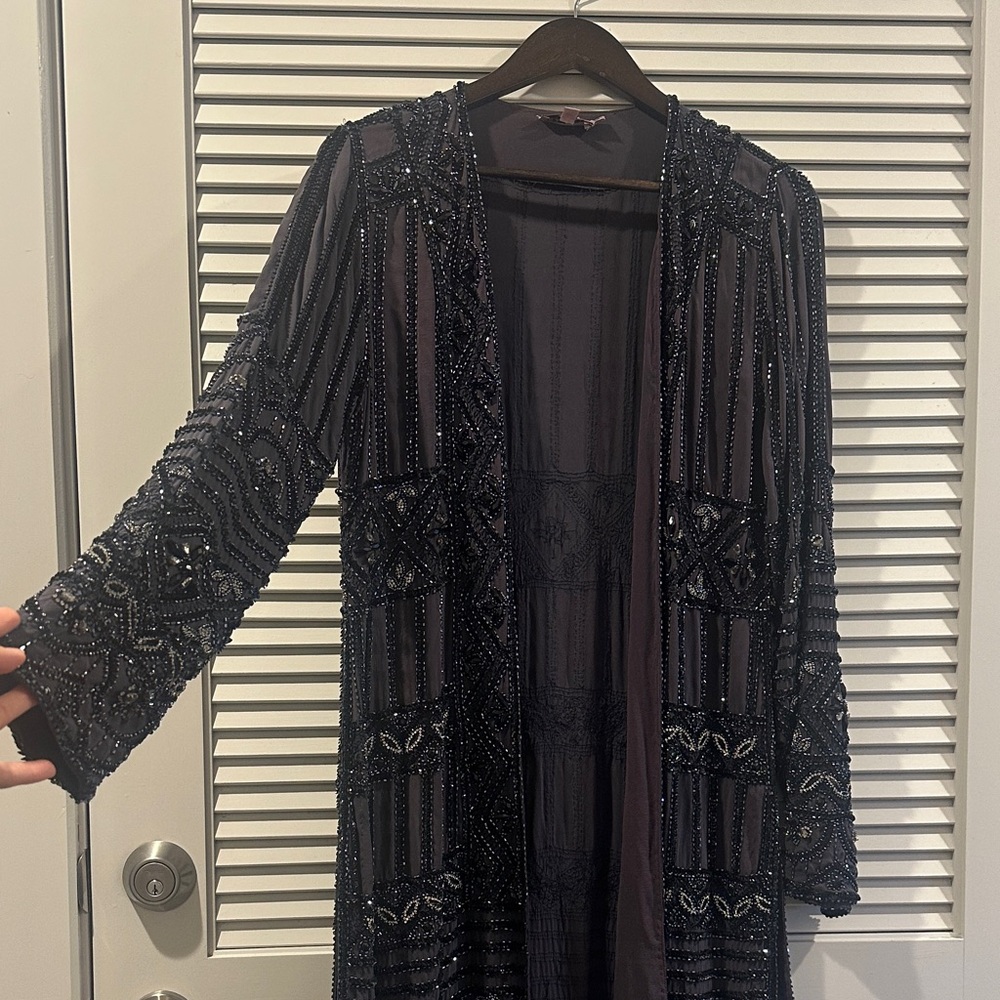 Calypso St. Barth Black Beaded Duster